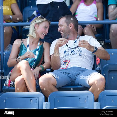 FLUSHING NY AUGUST Professional Golfer From Spain Sergio Garcia With German Girlfriend