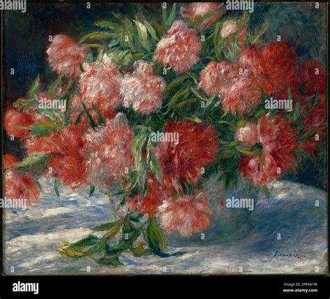 Pierre Auguste Renoir Peonies C 1880 Oil On Canvas Stock Photo Alamy