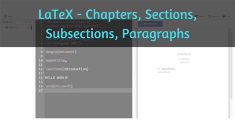 chapters sections subsections paragraphs in latex learn using sharelatex learning latex