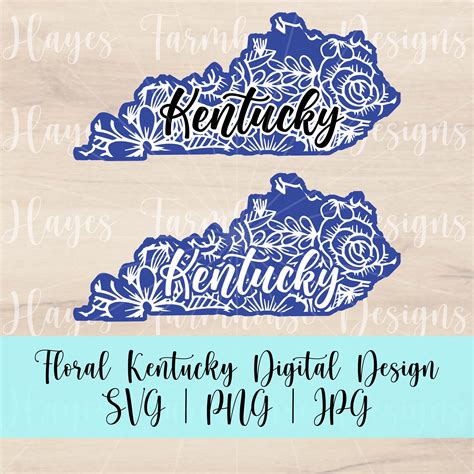 Kentucky Svg Png  Diseño Floral Digital De Camisetas Etsy