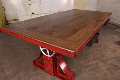 Vintage Industrial Crank Desk Bronx Adjustable Height Table Etsy