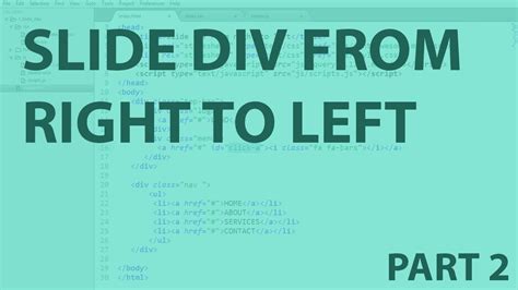 How To Create Div Slide From Right To Left Part 2 Youtube
