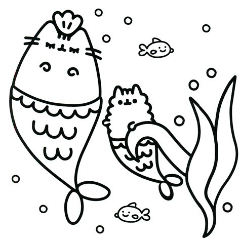 Pusheen Coloring Book Pusheen Pusheen The Cat Mermaid