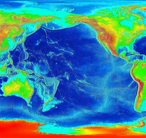 Pacific Ocean Elevation Map - Mapsof.Net