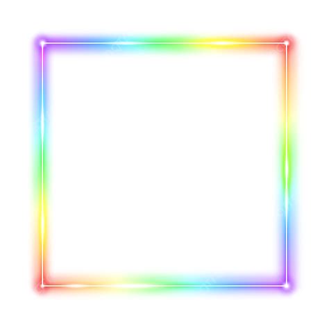 Neon Rainbow Square Frame Neon Square Neon Square Frame Png And