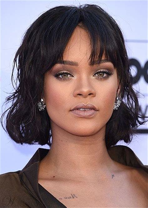 Screenshot them for the next time you're stumped on what to do with your hair. Rihanna Bob Haircut Human Hair Wavy Women Wig 12 Inches ...