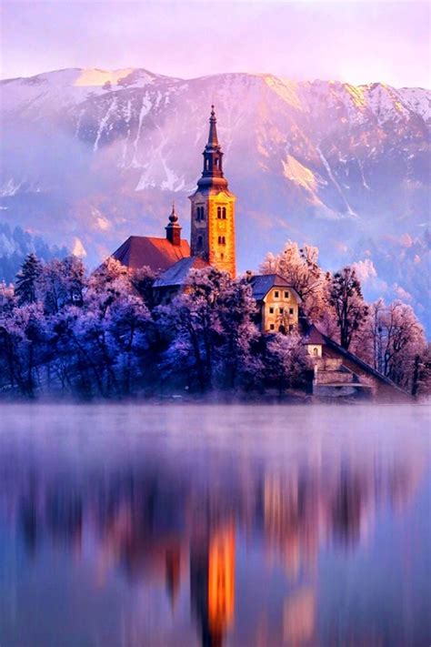 Lake Monastery Fortress Winter Iphone 4s Wallpaper Iphone