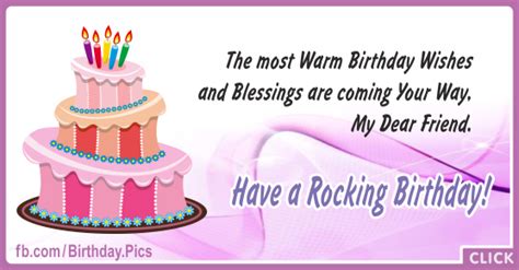 Warm Wishes Blessings Happy Birthday Card To You Happy