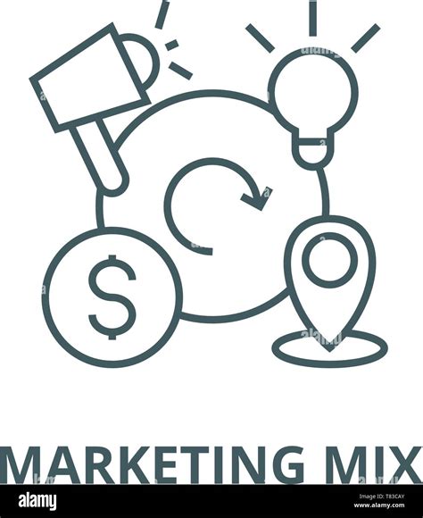 Marketing Mix P Vector Line Icon Linear Concept Outline Sign Symbol
