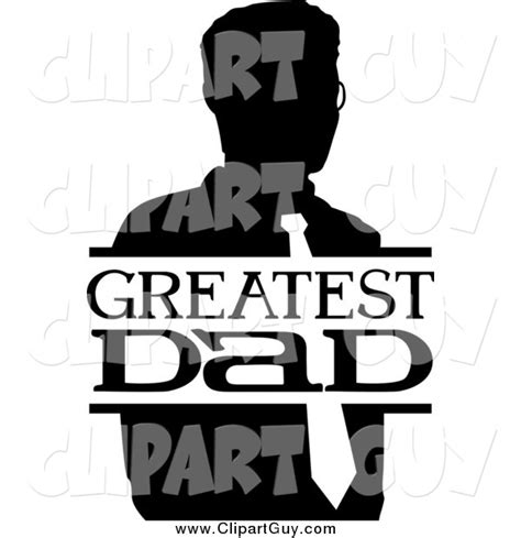 Clip Art Of A Black And White Greatest Dad Sign And Man By Bnp Design