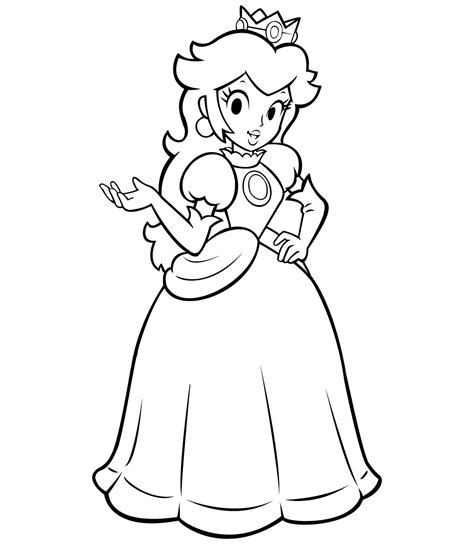 Baby rosalina peach daisy and rosalina as free printable mario coloring pages for kids. Free Princess Peach Coloring Pages For Kids | Princess ...