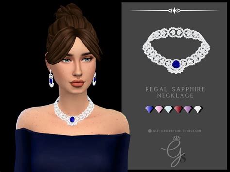 Regal Sapphire Set Regal Sapphire Necklace Glitterberry Sims On