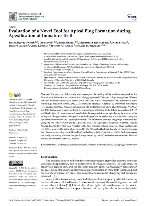 Evaluation Of A Novel Tool For Apical Plug Formation During
