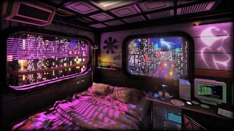 Artstation Futuristic Dystopian Apartment Kamen Nikolov Futuristic Bedroom Cyberpunk