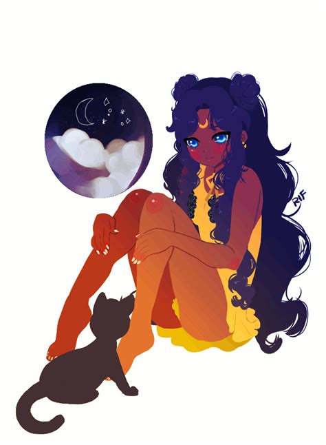 Rif Art “ More Luna ” Art Et Design Arte Black Character Art Character Design Sailor
