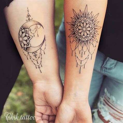 25 Sun And Moon Tattoo Design Ideas Friend Tattoos Matching Best Friend Tattoos Best Friend