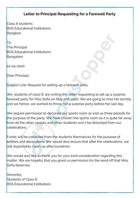 To, the principal, (school name) (address) (date). Letter To Principal | Format, Sample and How To Write an ...