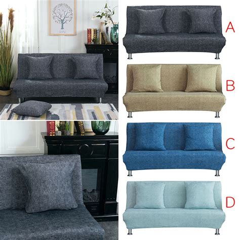 You're in the right place! COD! Linen Solid Elastic Fabric Armless Sofa Bed Cover ...