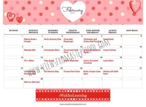 February Calendar Of Activities For Toddlers And Preschoolers Views