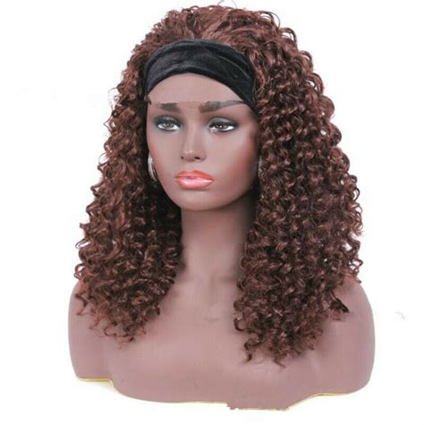 Water Wave Headband Wig Brazilian Curly Red Brown Remy Hair Wet And Wa