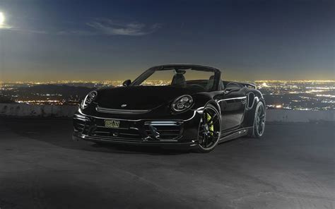 2016 Porsche 911 Cabriolet Techart Wallpapers Hd Black At Night