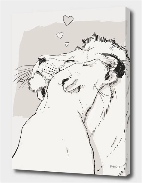 Lion Love Canvas Print By Phazed Numbered Edition From 59