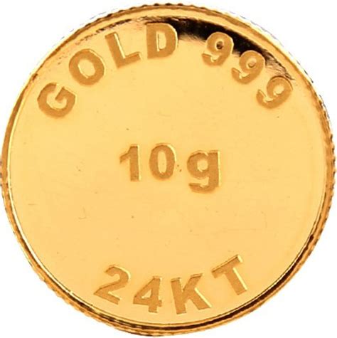 Bangalore Refinery Brpl 10 Gram 24kt Purity Coin 24 999 K 10 G Gold