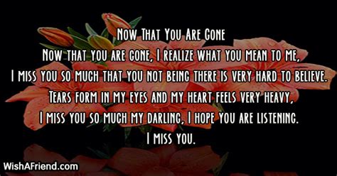 Now That You Are Gone Missing You Poem For Wife