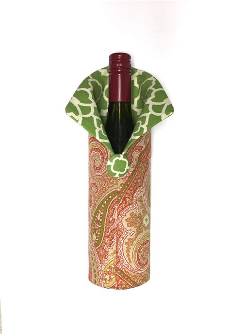Wine Bottle Cover Made With Designer Fabric Wine Bag Wine Bottle