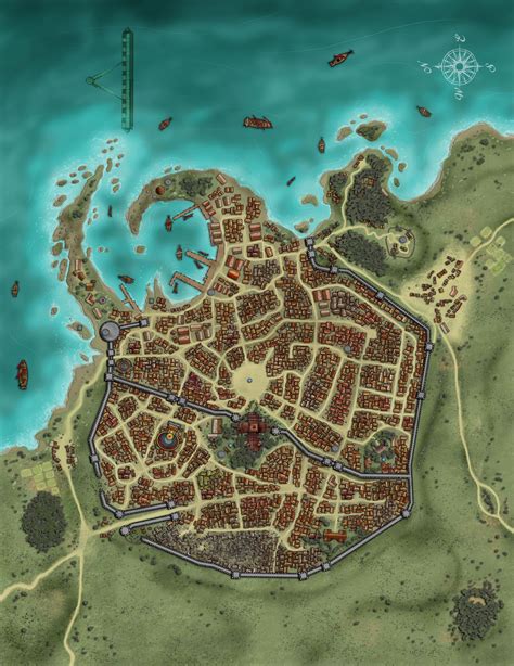 Town Castle Town Fantasy Maps In 2019 Fantasy Map Fantasy City Map