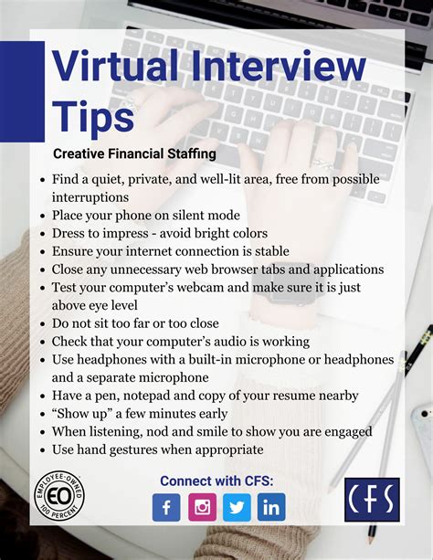 Virtual Interview Tips Creative Financial Staffing