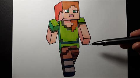 How To Draw Alex Cách Vẽ Alex Minecraft Youtube