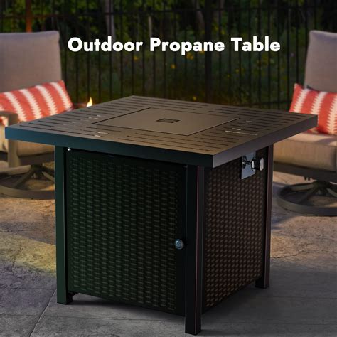 Ciays Propane Fire Pits 32 Inch Outdoor Gas Fire Pit 50 000 Btu Steel Fire Table With Lid And