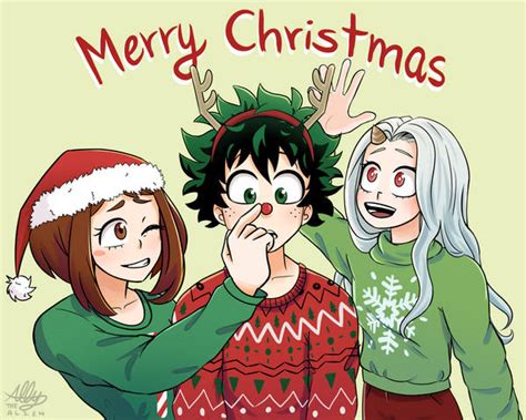 Download Anime Christmas Celebration Friends Embrace The Festive