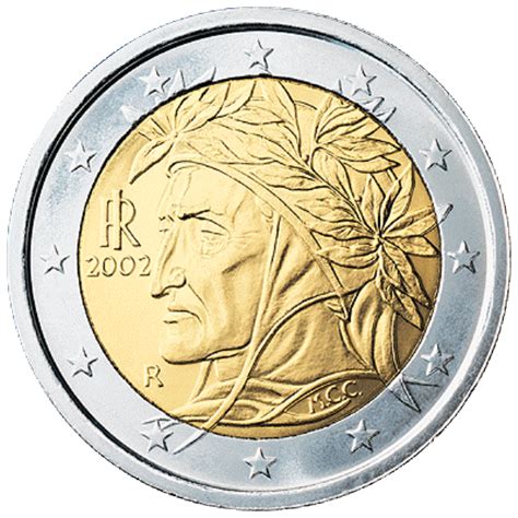 2 Euro Italia 2002 Dante Alighieri Munten Oud Geld Euro