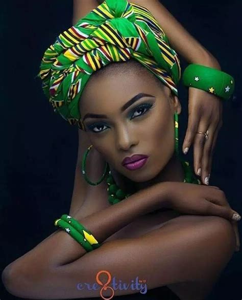 Kente Headgear Beautiful Black Women African Beauty Black Beauties