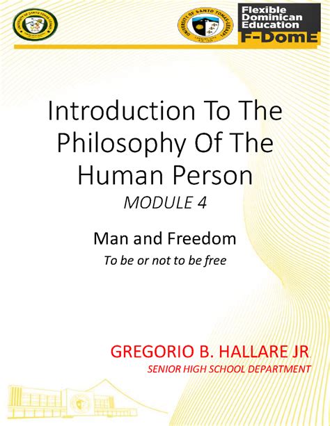 Philosopy Man And Freedom Introduction To The Philosophy Of The Human