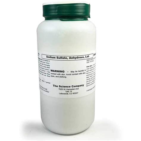 Sodium Sulfate Anhydrous 500g For Sale Buy From The Science Company