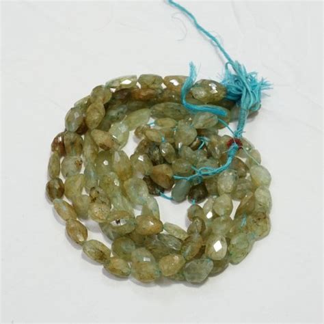 Gemstone Aquamarine Tumble Nuggets Faceted Beads For Jewelry