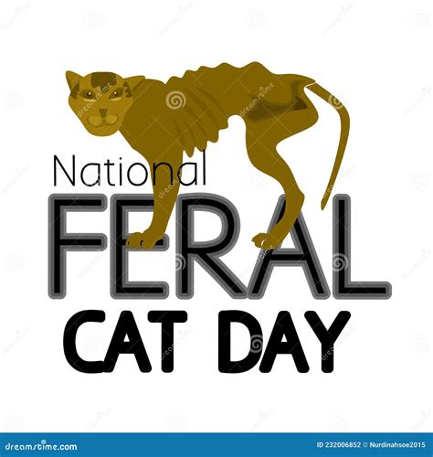 National Feral Cat Day Illustration Vector Stock Vector Illustration