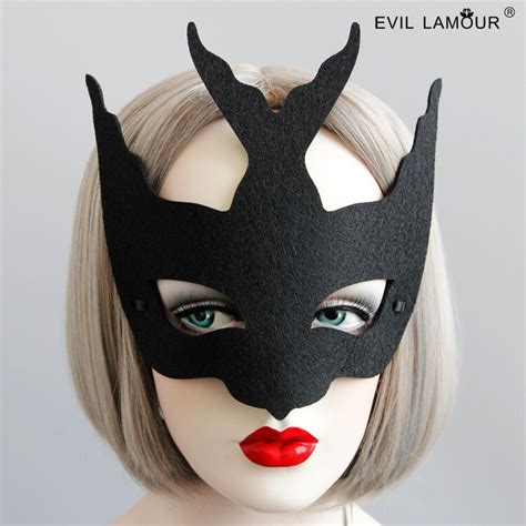 Buy New Halloween Xmas Woman Punk Black Felt Mask