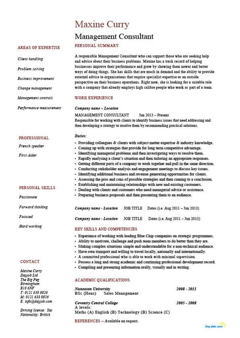 So, that's what a winning resume looks like. management consultant CV template, curriculum vitae ...