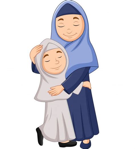Muslim Mother And Daughter Hugging Premi Free Vector Freepik Freevector Freepeople