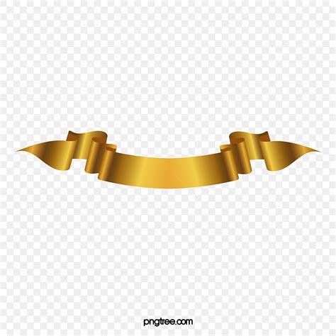 Title Ribbon Png Picture Gold Ribbon Title Vector Material Vector