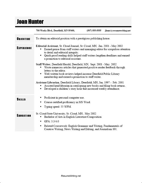 The chronological resume format is the most common type of resume. Reverse Chronological Resume Sample