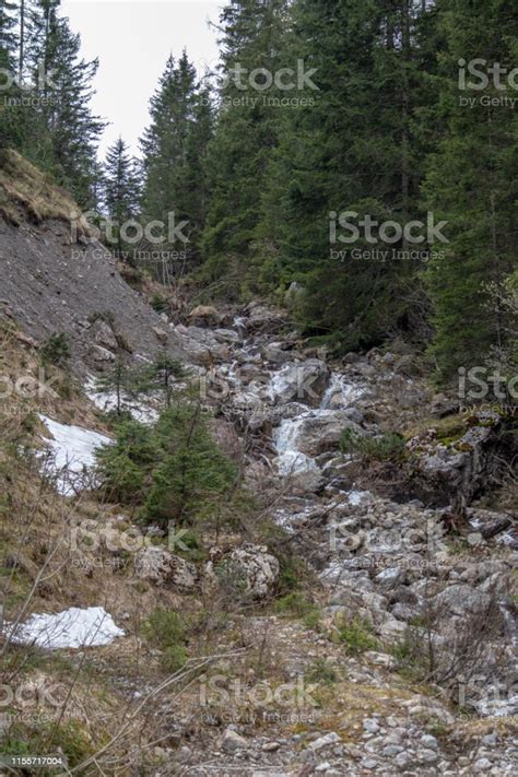 Panorama Of Untouched Landscapes In The Austrian Alps With River