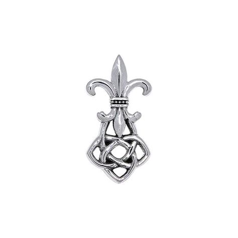 Celtic Knot Fleur De Lis Silver Pendant Peter Stone Jewelry