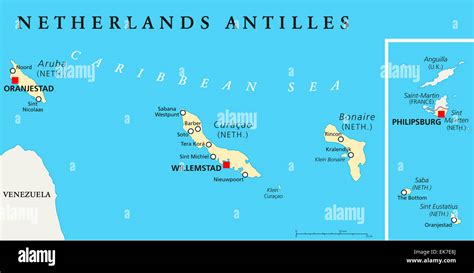 large detailed political map of netherlands antilles netherlands antilles large detailed