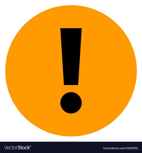 Orange Circle Exclamation Mark Icon Warning Sign Vector Image
