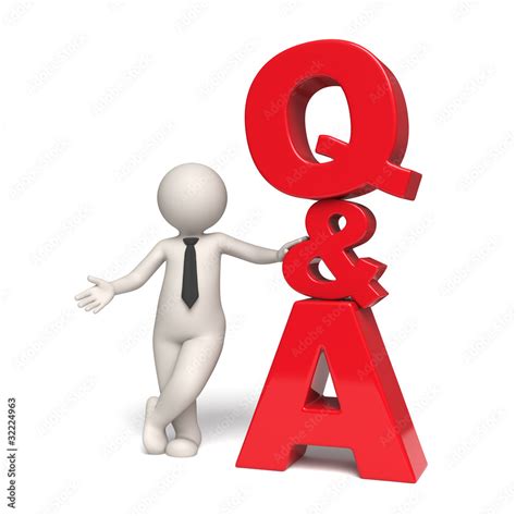 Qanda Icon Questions And Answers 3d Man Stock Illustration Adobe Stock
